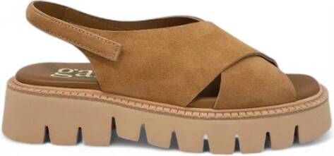 Pedro García Bruine Leren Sandalen Gekruiste Carrarmato Stijl