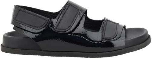 Pedro García Velcro Leren Sandalen met Anatomische Binnenzool Black Dames