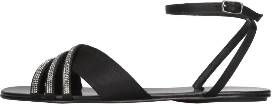 Pedro García Satijnen platte sandalen met strass