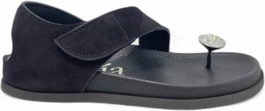 Pedro García Zwarte Sandalen met Pietra Detail