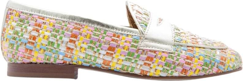 Pedro Miralles Kleurrijke Mesh Loafer met Metallic Gouden Accenten Multicolor Dames