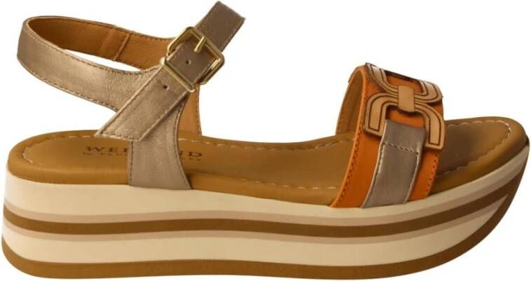 Pedro Miralles Oranje Oker Leren Dames Sandalen Brown Dames