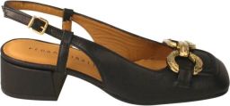 Pedro Miralles Zwarte Leren Pumps met Gouden Detail