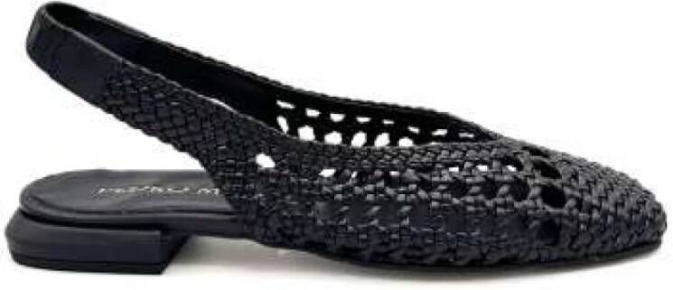 Pedro Miralles Zwarte leren slingback ballerina schoenen
