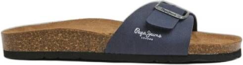 Pepe Jeans Badslippers Bio Single Chicago Blauw Heren