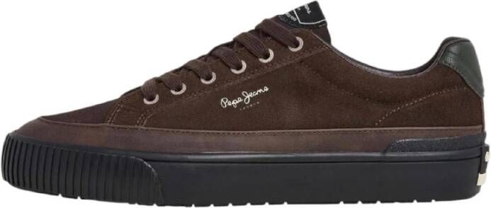 Pepe Jeans Bruine leren sneakers Ben Evolution