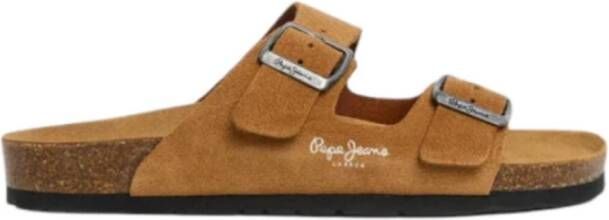 Pepe Jeans Comfortabele Suède Sandalen met Kurken Tussenzool