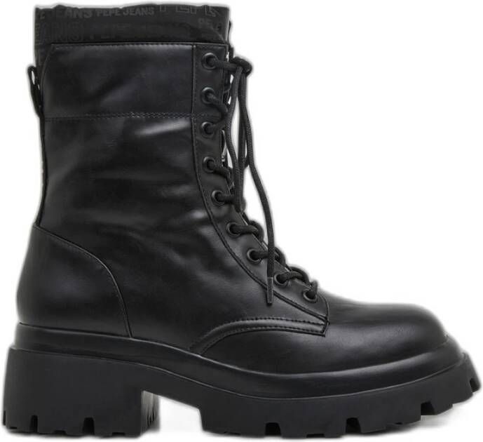 Pepe Jeans LOL Serie Dames Enkellaarzen Zwart Synthetisch Logo - Foto 4