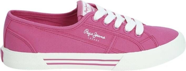 Pepe Jeans Geklede Dames Sneakers Roze Veters Textiel - Foto 8
