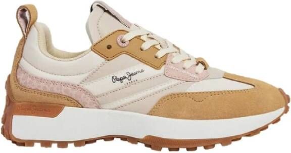 Pepe Jeans Lucky Print Sneakers Levendige stijl en expressie Beige Dames