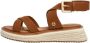 Pepe Jeans Natuur Plateau Sandalen Bruin Kruisband - Thumbnail 1