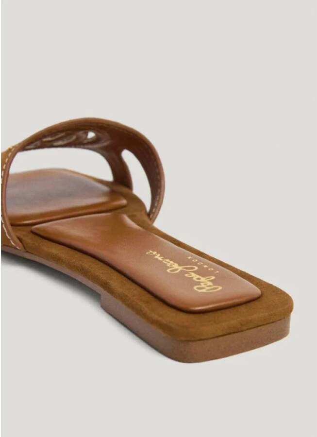 Pepe Jeans Sandalen plat van suède