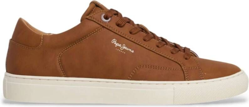 Pepe Jeans Tan Brown Lage Sneakers