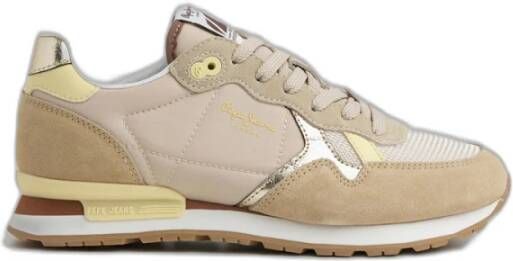 Pepe Jeans Vrouwentrainers Brit Heritage Beige Dames