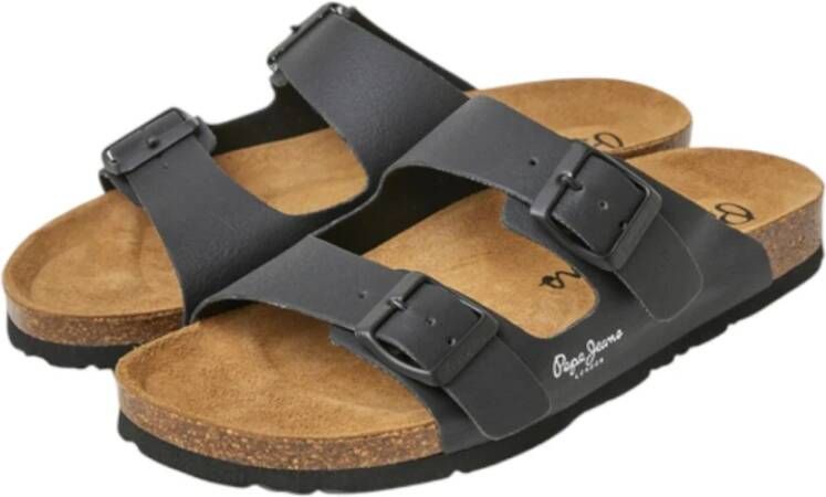 Pepe Jeans Zwarte minimalistische sandalen