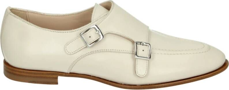 Pertini Beige Lage Hak Leren Schoenen
