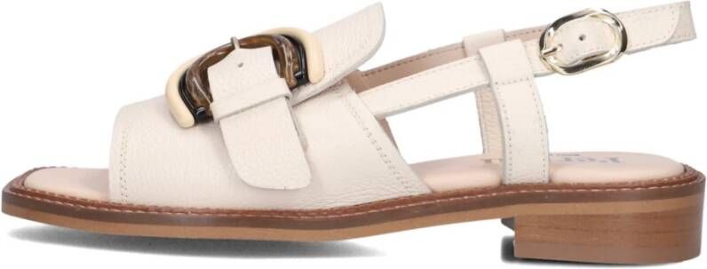 Pertini Beige Sandalen met Peeptoe en Blokhak
