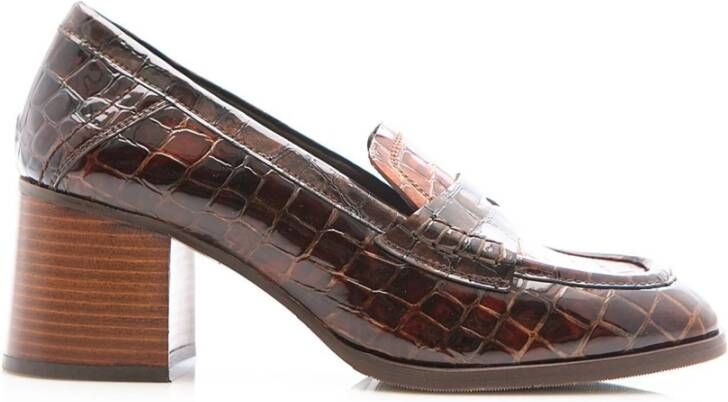 Pertini Bruine dierenprint pennyloaferhakken Brown Dames