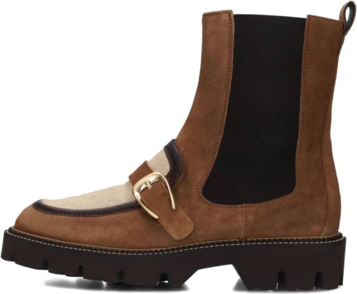 PERTINI Chelsea Boots Dames 33119 Maat: 39 Materiaal: Suède Kleur: Bruin - Foto 7