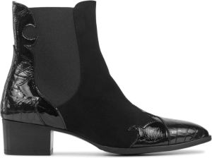 Pertini Chelsea boots Dames Laarzen Damesschoenen Suède Crocoprint 30961 croco sue Zwart