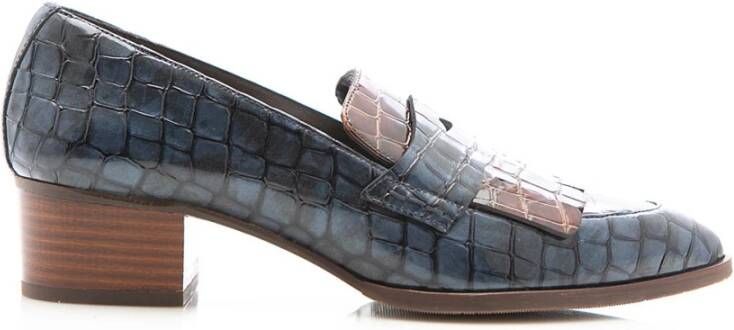 Pertini Leren Penny Loafer met dierenprint Multicolor Dames