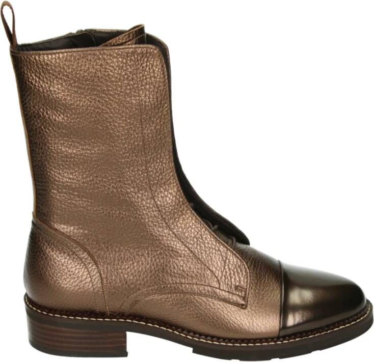Pertini Sportieve Bronzen Leren Mid-Top Schoenen