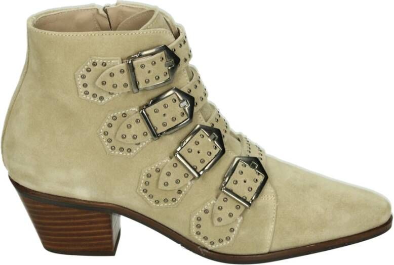 Pertini Westernlaars Taupe Suède Rubberen Zool