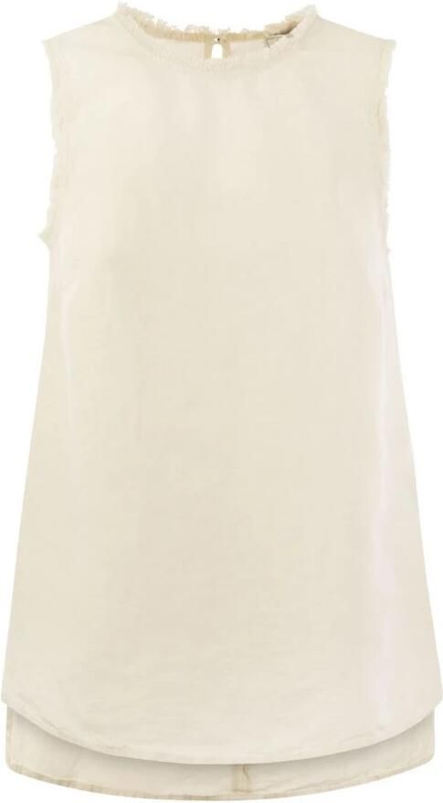 Peserico Mouwtjesloze Top met Franjes