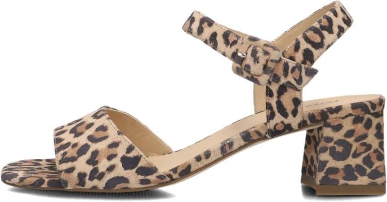 Peter Kaiser Bruine Sandalen met Blokhak