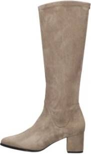 Peter Kaiser Elegante Taupe Suède Hoge Laarzen