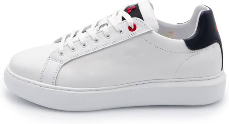 Peuterey Zwarte leren vetersneakers met rubberen zool Black Dames - Foto 3