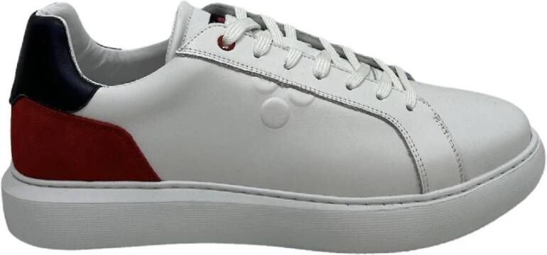 Peuterey Witte leren herensneakers Wit Heren