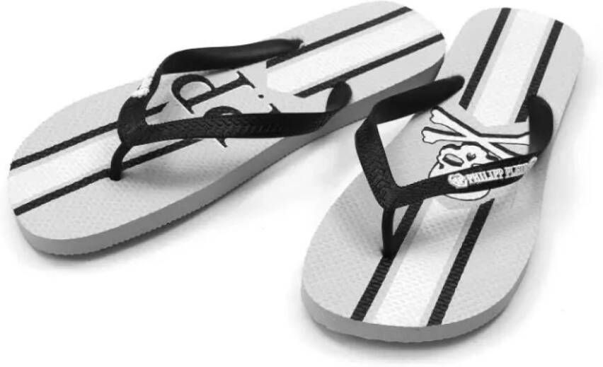 Philipp Plein Lente Zomer Unisex Synthetische Flip Flops Gray Unisex