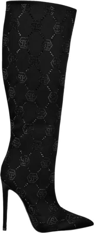 Philipp Plein Kristal Monogram Hoge Hak Laarzen