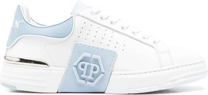 Philipp Plein Lage Sneakers in Zwart Leer