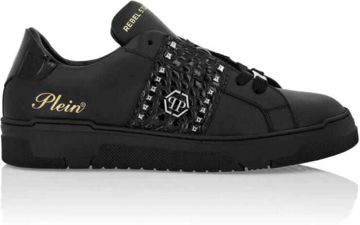 Philipp Plein Lage Sneakers van Zwart Leer