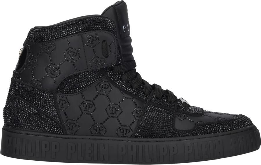 Philipp Plein Carson Monogram Strass High Top Sneakers