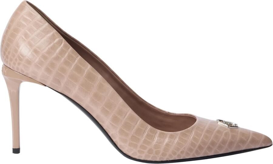 Philipp Plein Cocco Print Decolette Mid Heels Hexagon 9