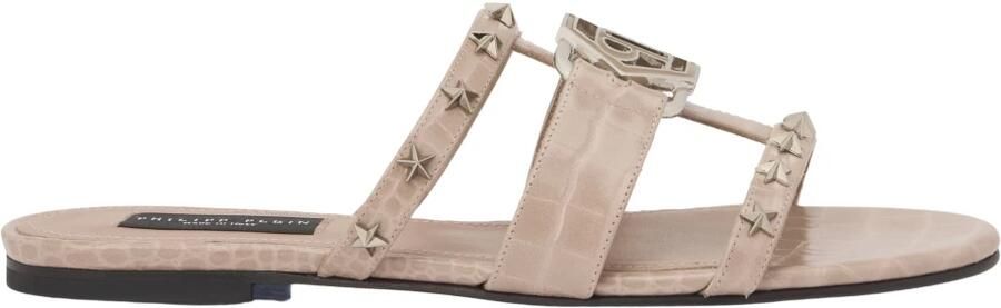Philipp Plein Hexagon Star-Detail Flat Sandals