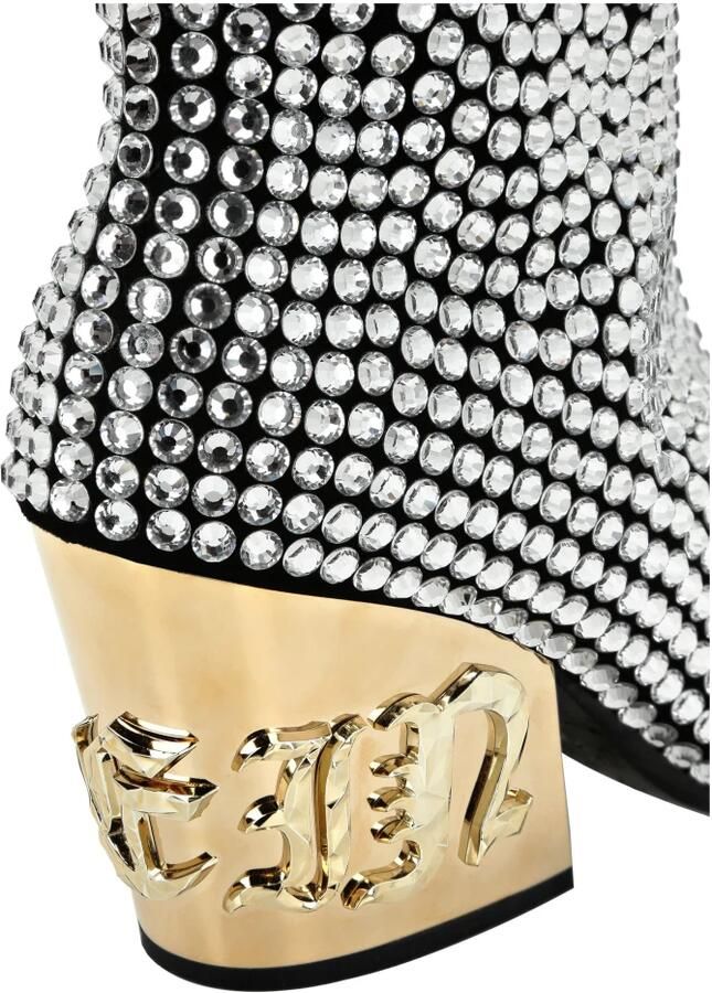Philipp Plein Cow Mid-Heel Laarzen met Kristallen