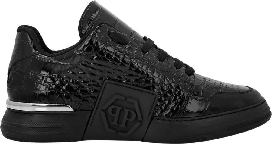 Philipp Plein Croco Printed Leather Lo-Top Sneakers Hexagon - Foto 2