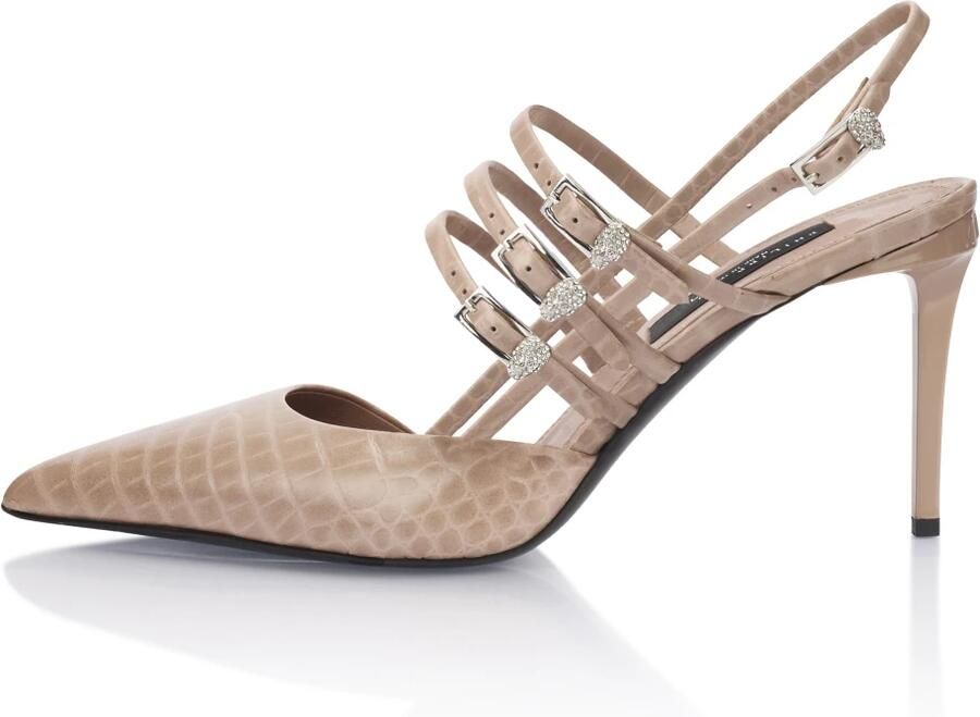 Philipp Plein Croco Printed Leather Slingback Shoes - Foto 2