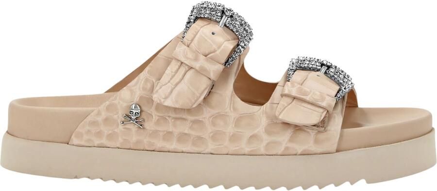 Philipp Plein Croco Printed leren sandalen plat kristal - Foto 2