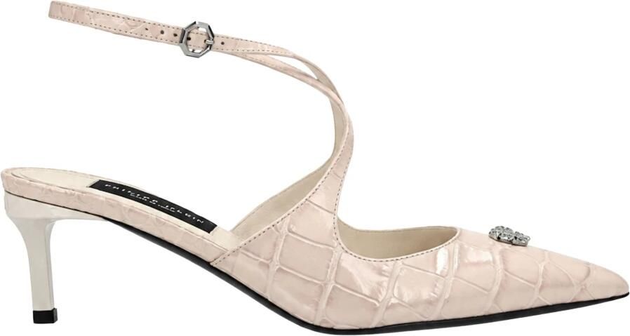 Philipp Plein Crossing Crocco-print Pumps
