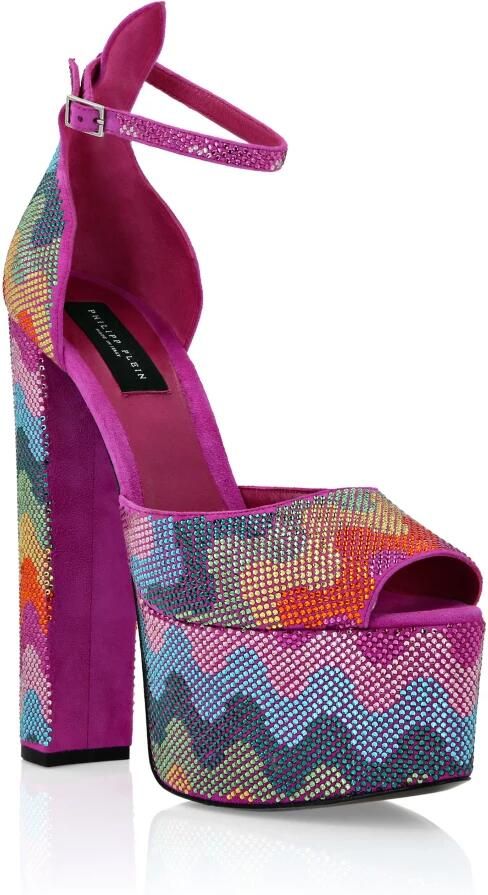 Philipp Plein Crystal Platform Sandalen Hi-Heels Waves