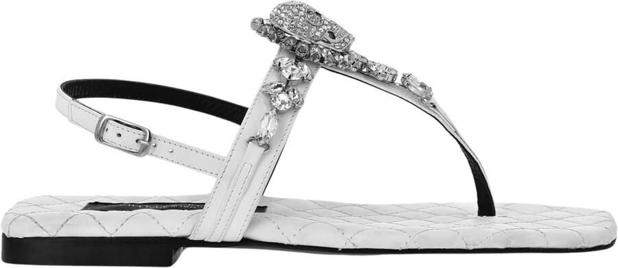 Philipp Plein Crystal Skull Flat Sandals