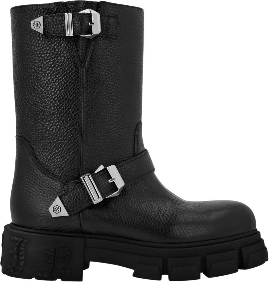 Philipp Plein Deer Leather Boots Flat High Gothic Plein