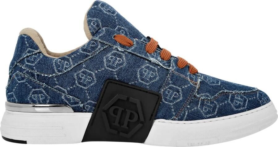 Philipp Plein Denim Lo-Top Sneakers Monogram