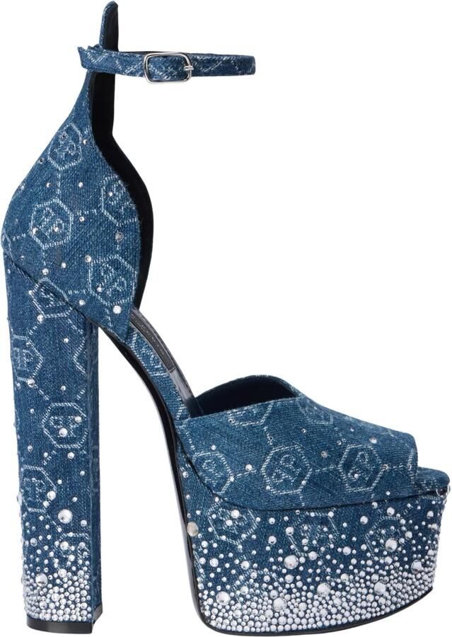 Philipp Plein Denim Platform Sandalen