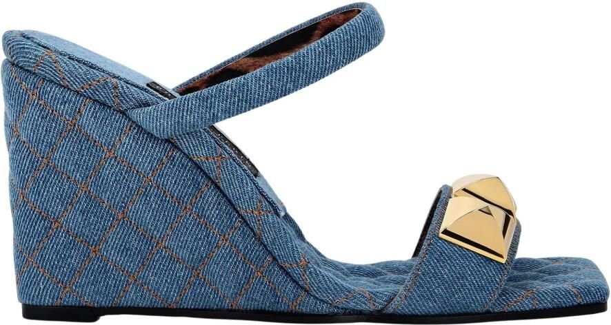 Philipp Plein Denim Sandalen Wedge Studs - Foto 2